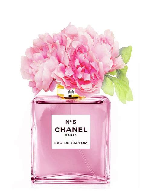 chanel perfume print flowers